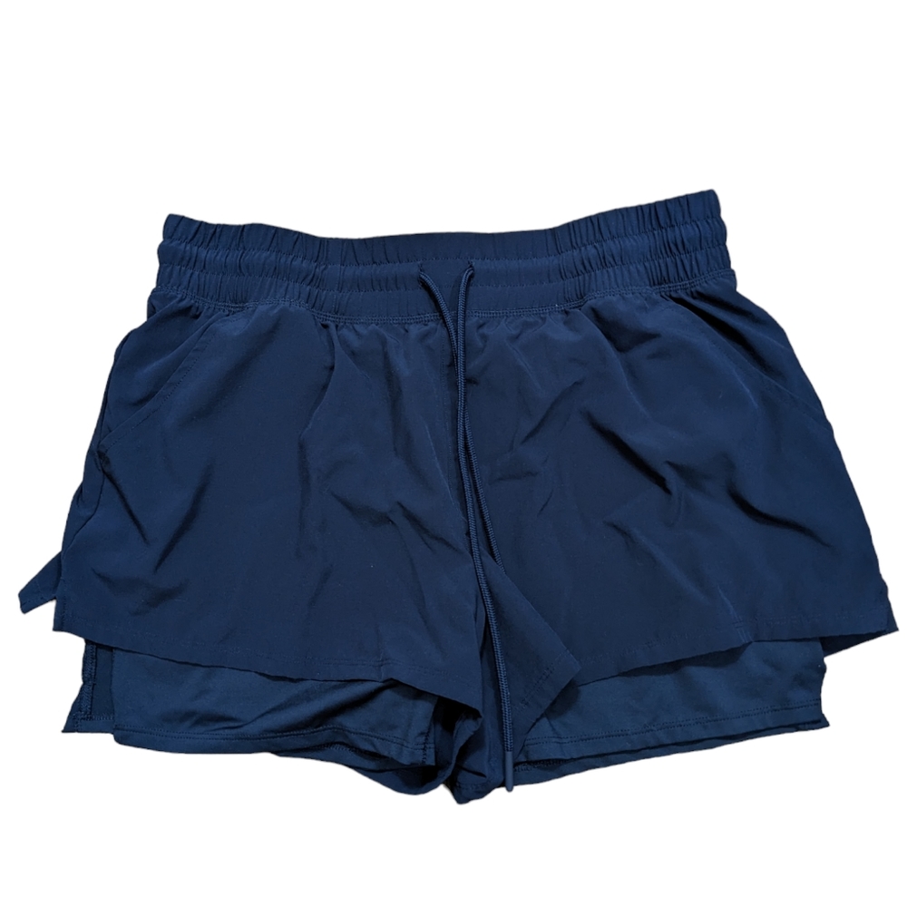 Lg Dark Blue layered athletic shorts